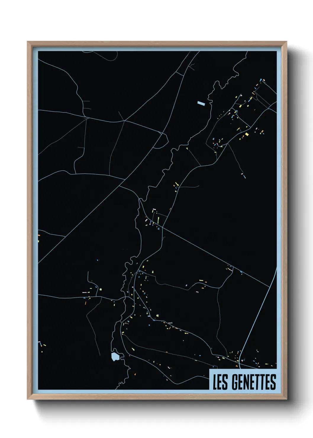 Une affiche de carte sur Les Genettes