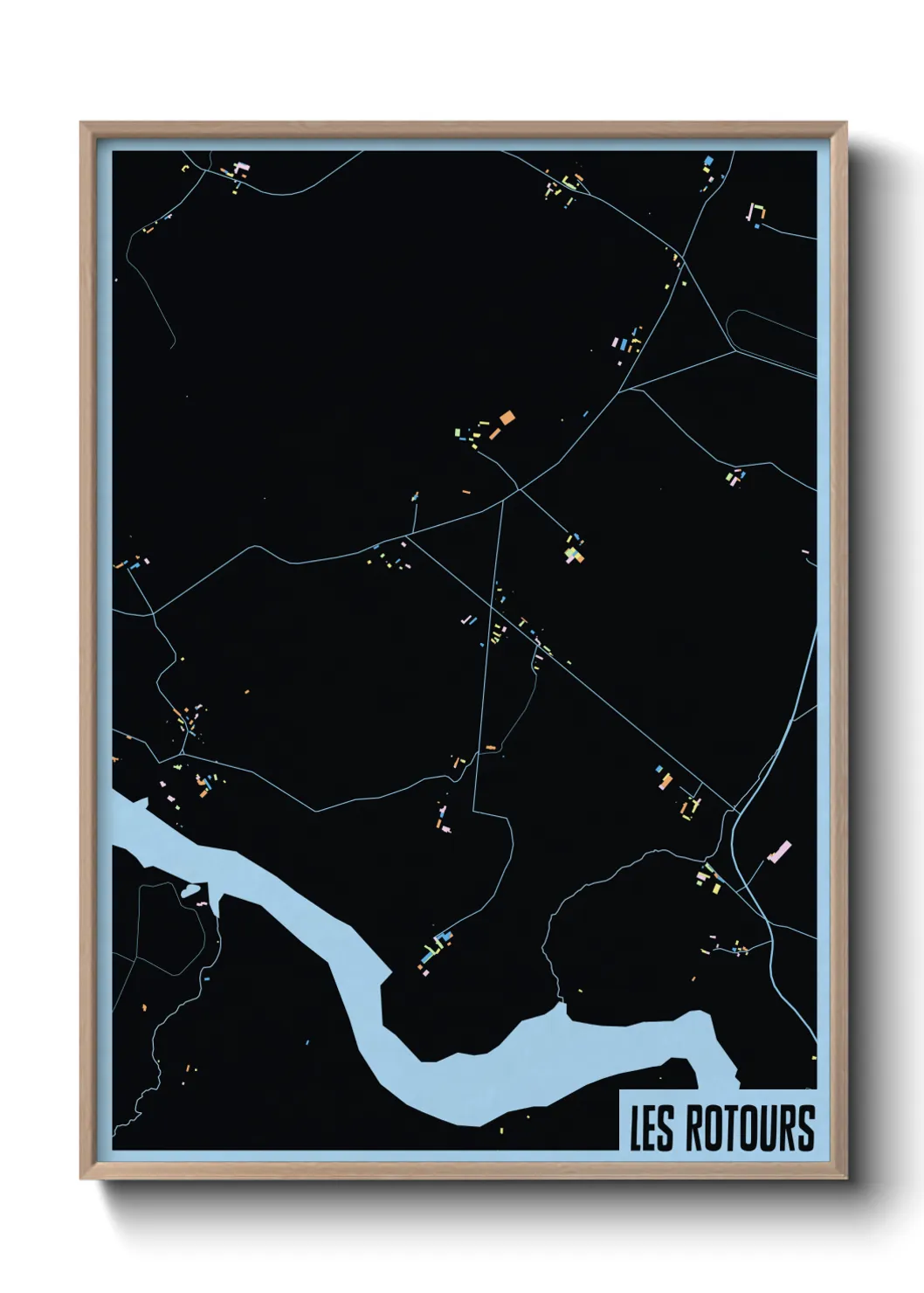 Une affiche de carte sur Les Rotours