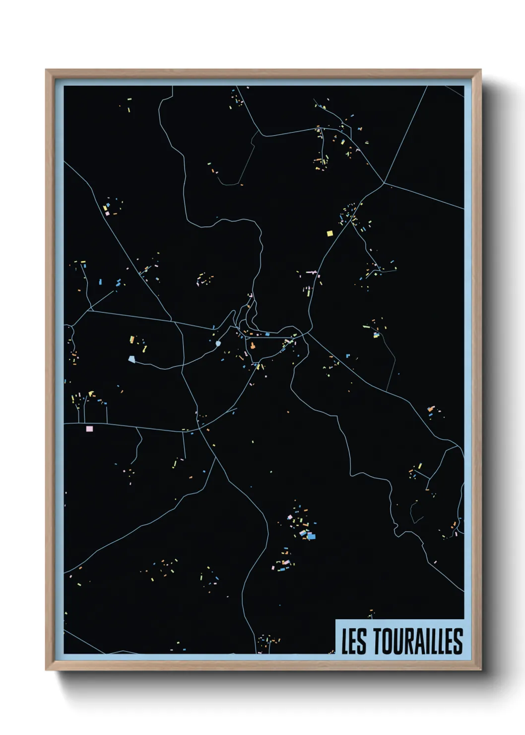 Une affiche de carte sur Les Tourailles
