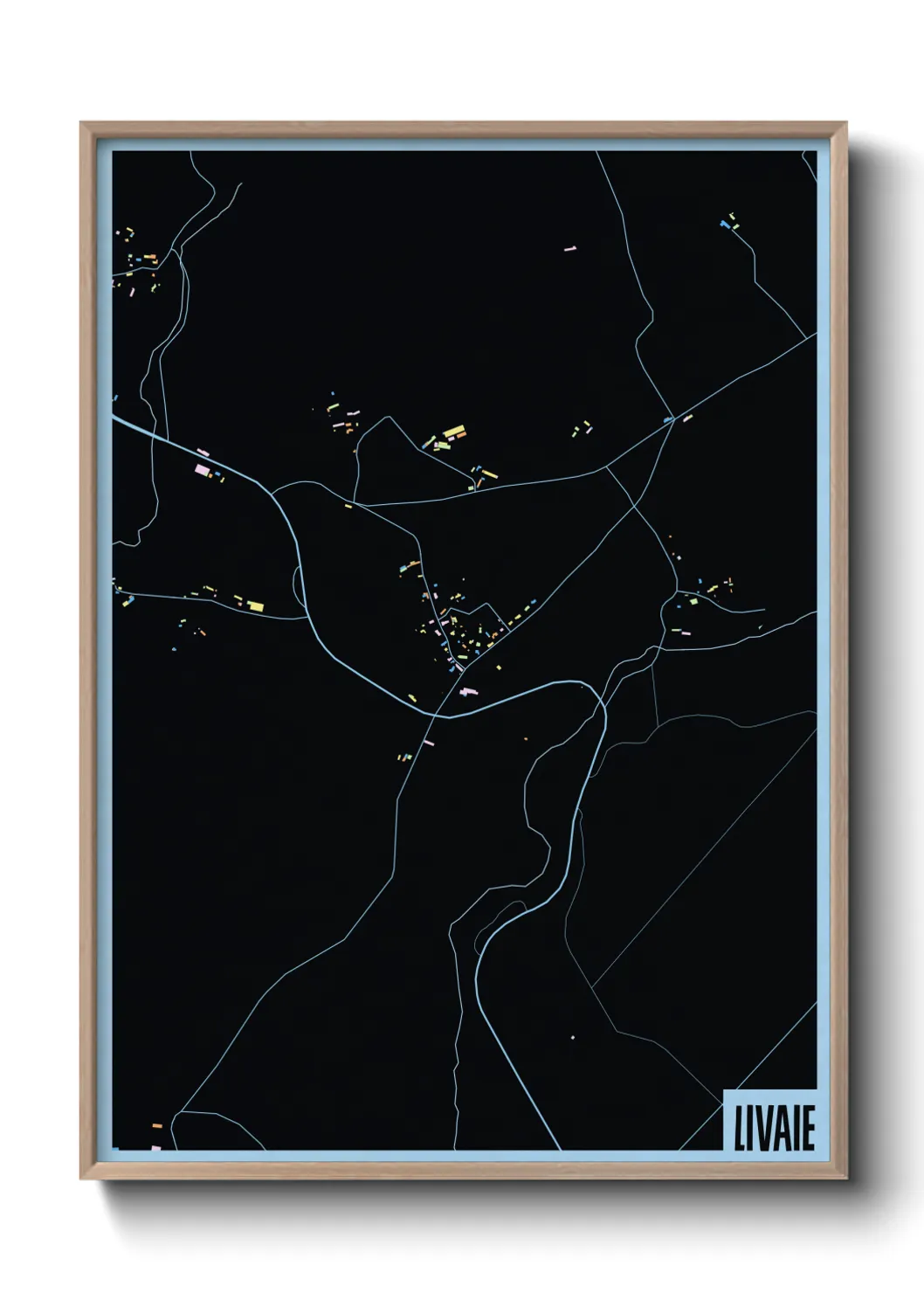 Une affiche de carte sur Livaie