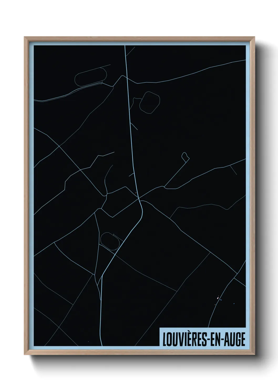 Une affiche de carte sur Louvières-en-Auge