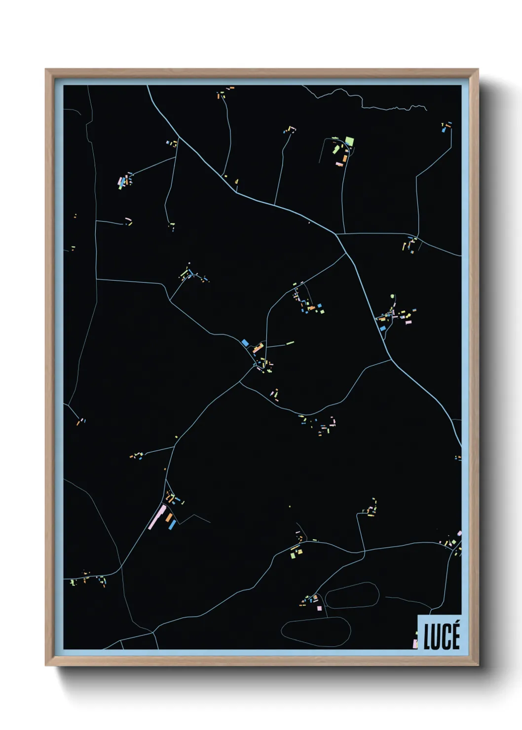 Une affiche de carte sur Lucé