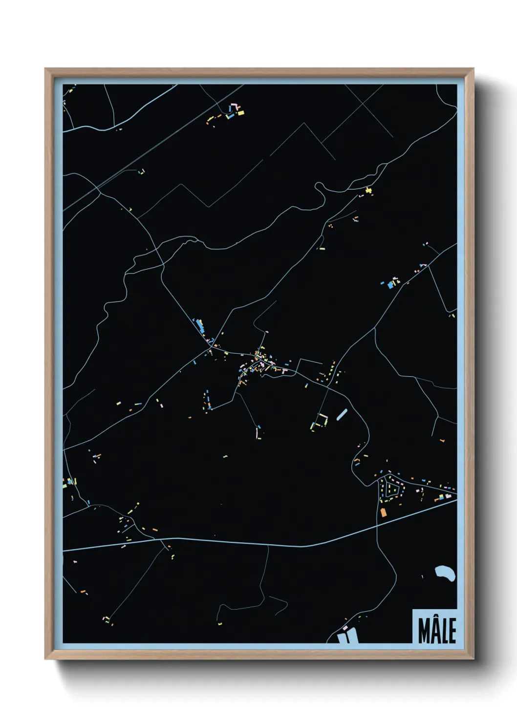 Une affiche de carte sur Mâle