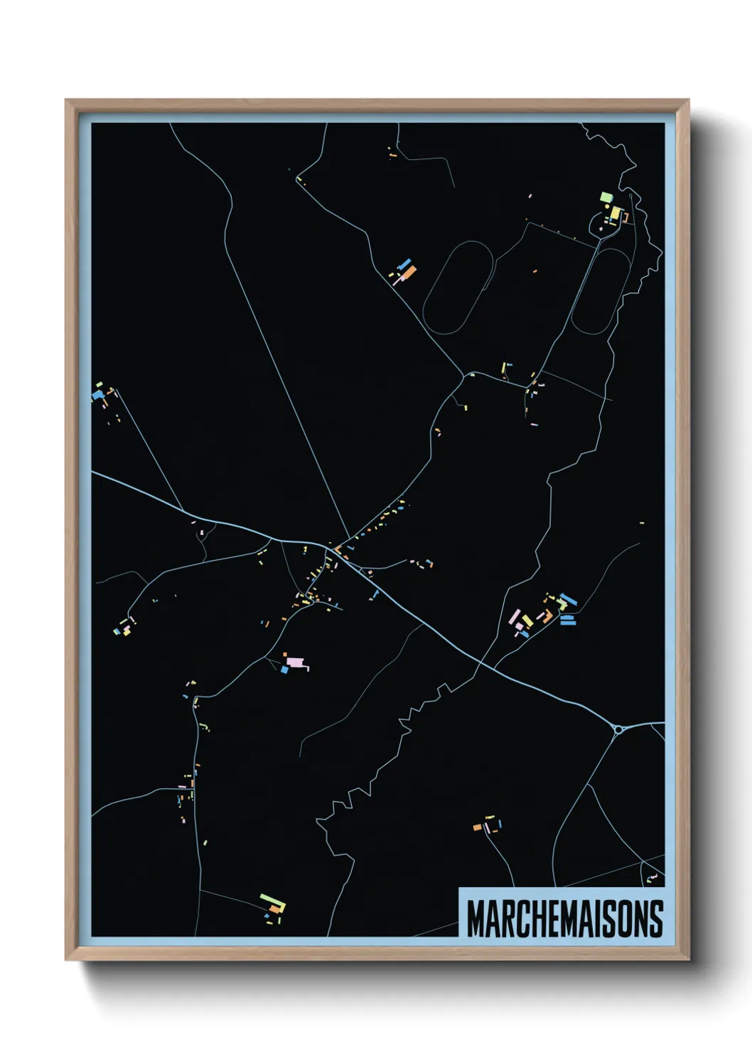 Une affiche de carte sur Marchemaisons