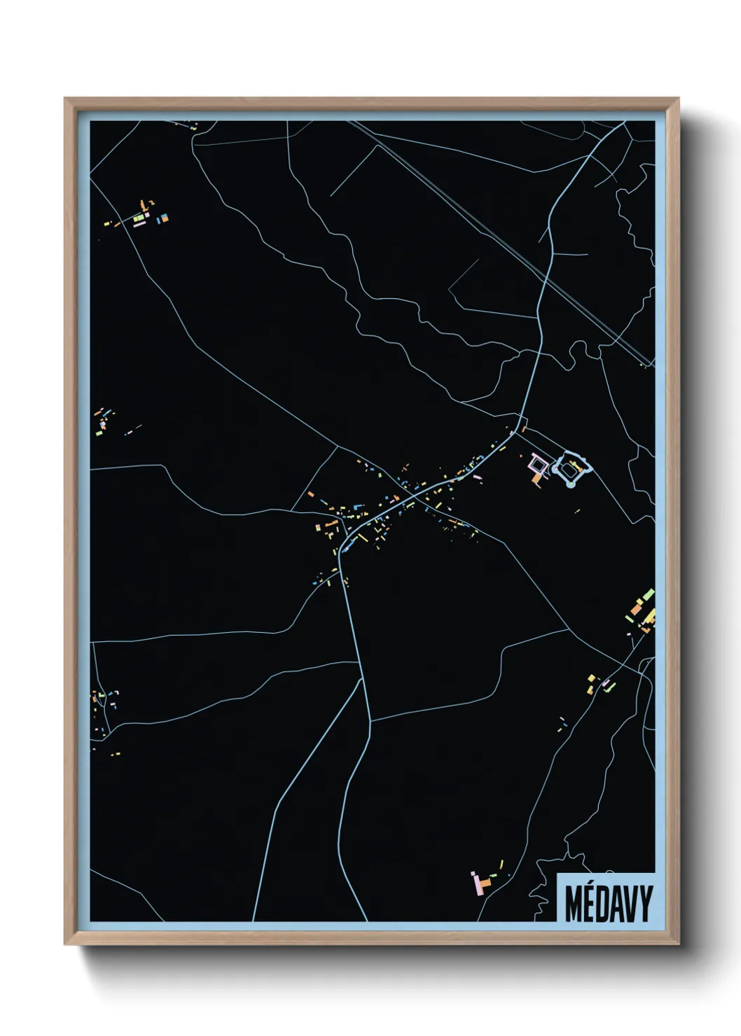 Une affiche de carte sur Médavy