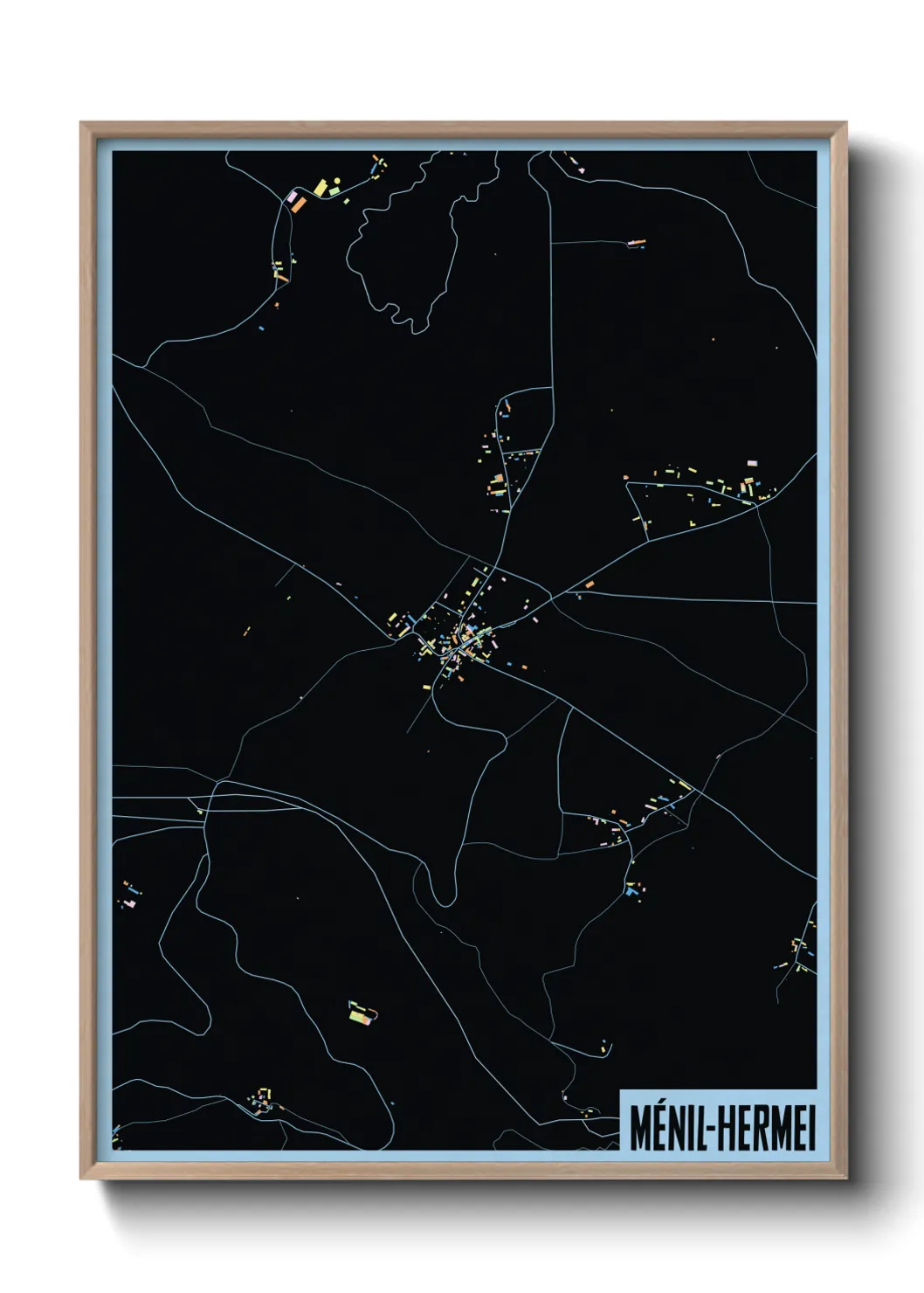 Une affiche de carte sur Ménil-Hermei