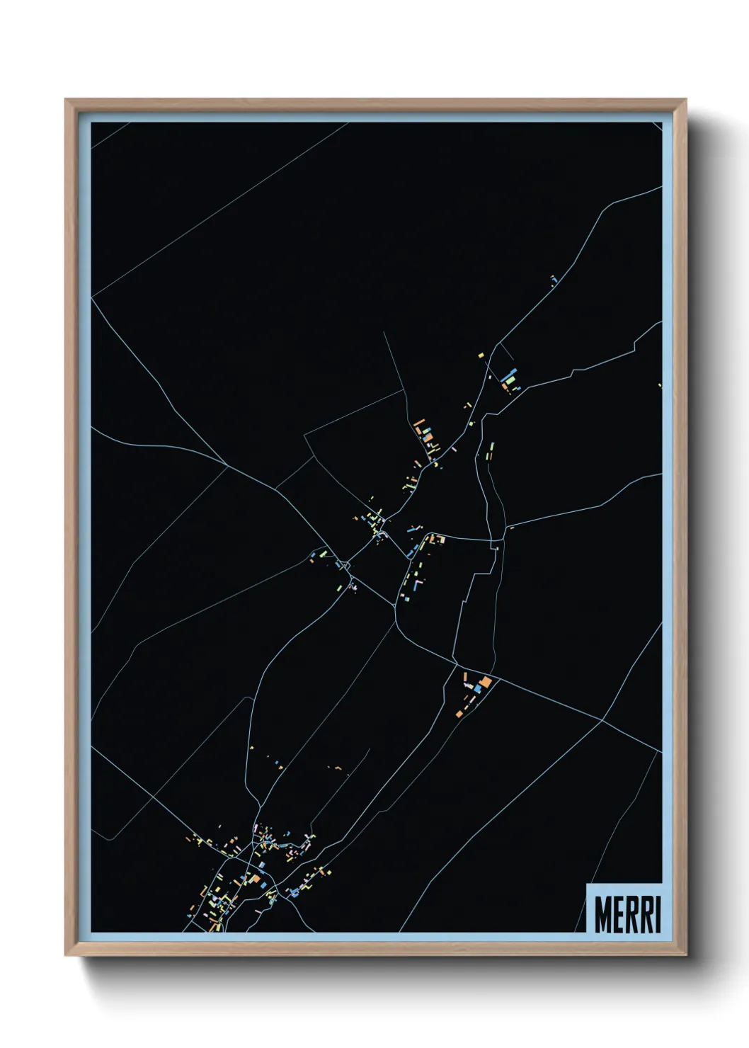 Une affiche de carte sur Merri