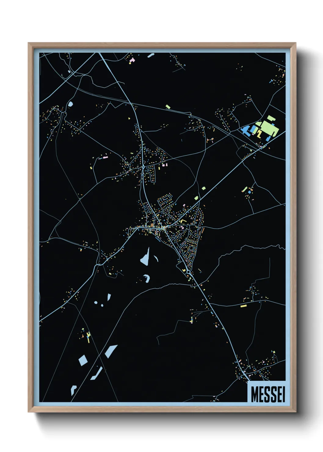 Une affiche de carte sur Messei