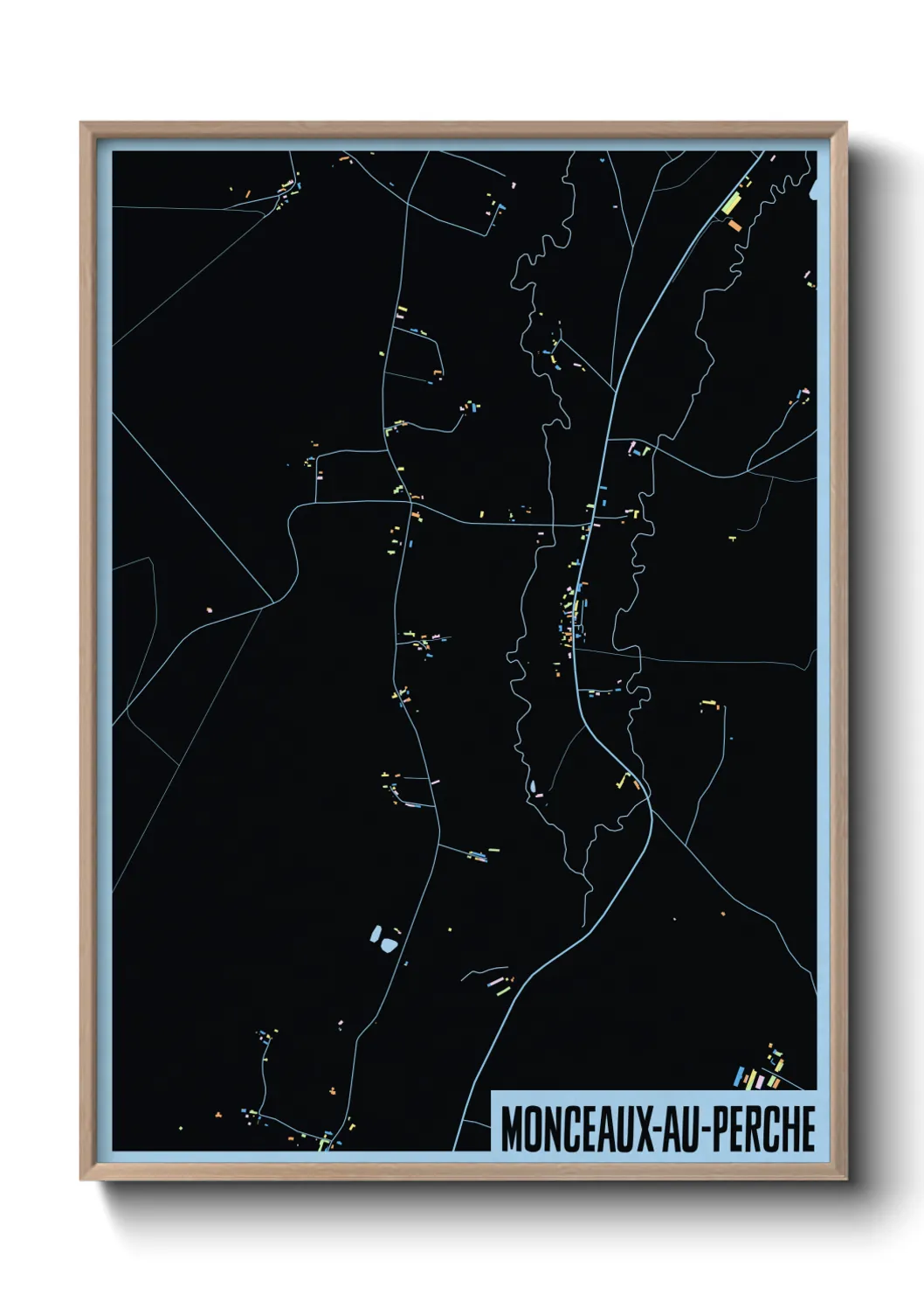 Une affiche de carte sur Monceaux-au-Perche