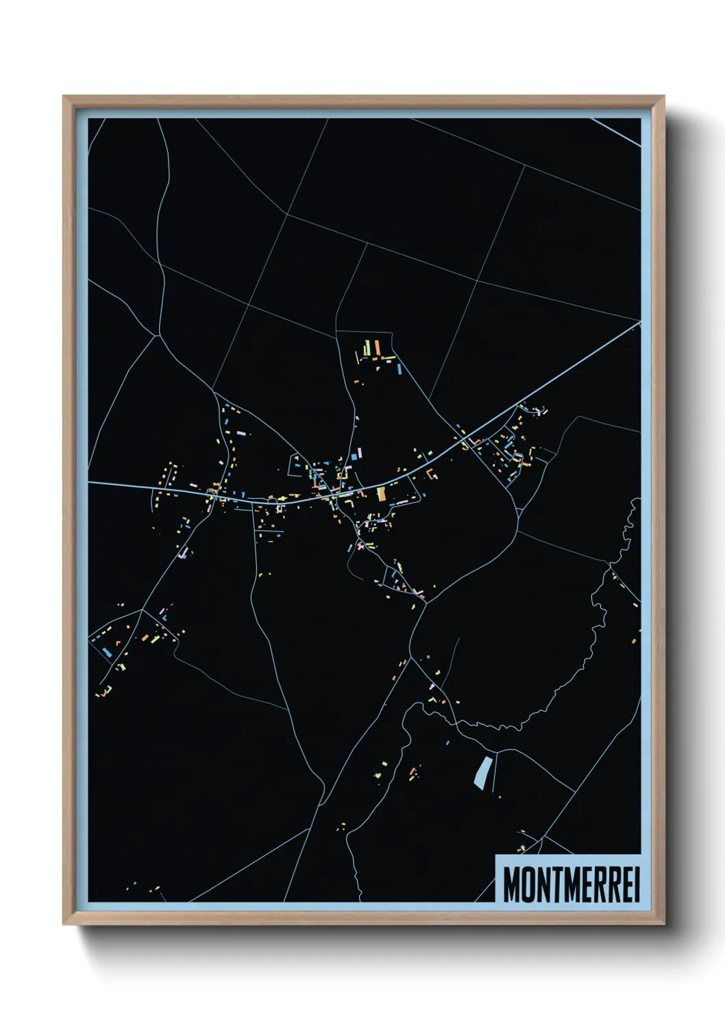 Une affiche de carte sur Montmerrei