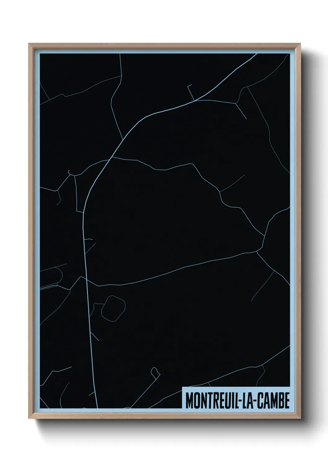 Une affiche de carte sur Montreuil-la-Cambe