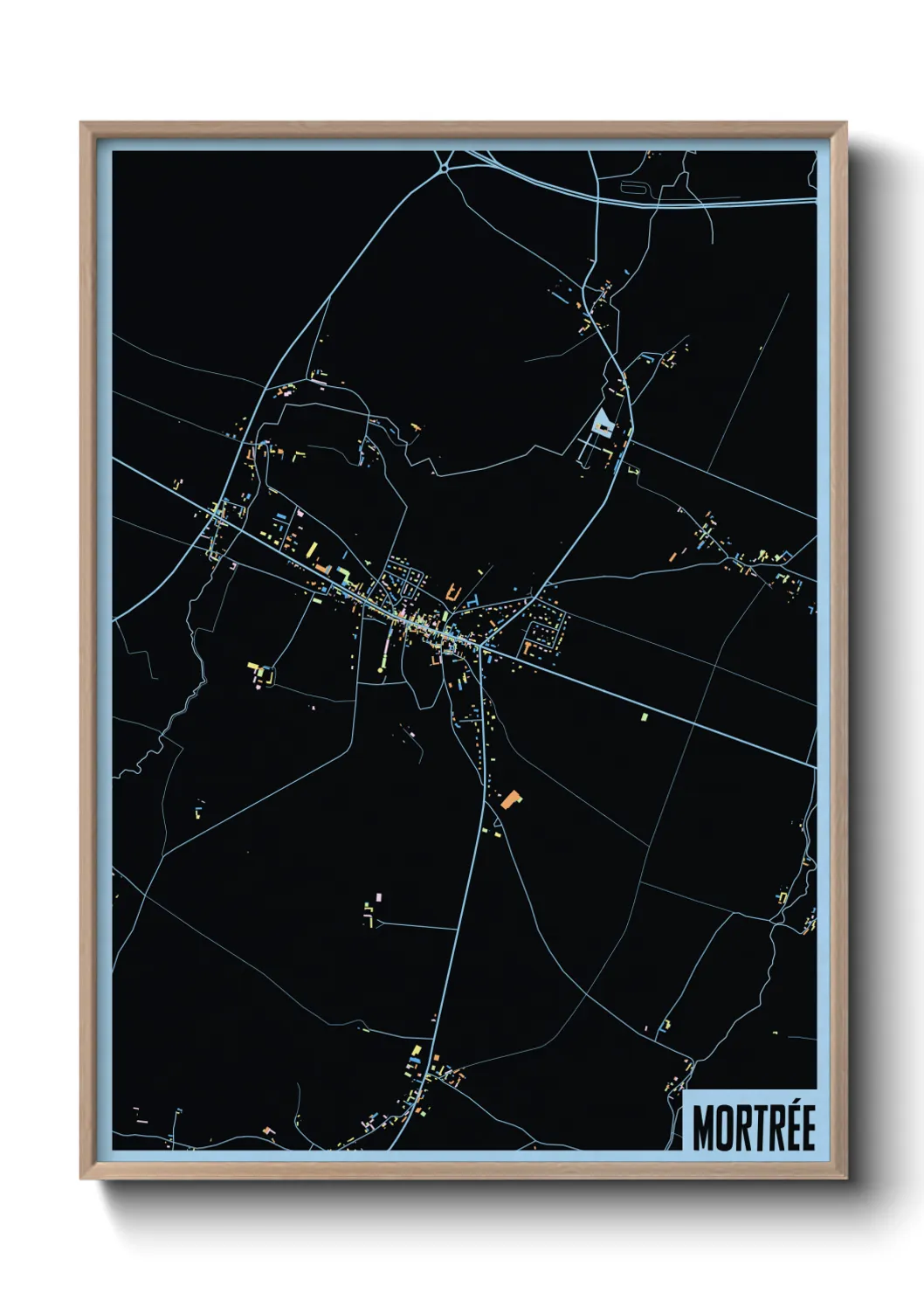 Une affiche de carte sur Mortrée