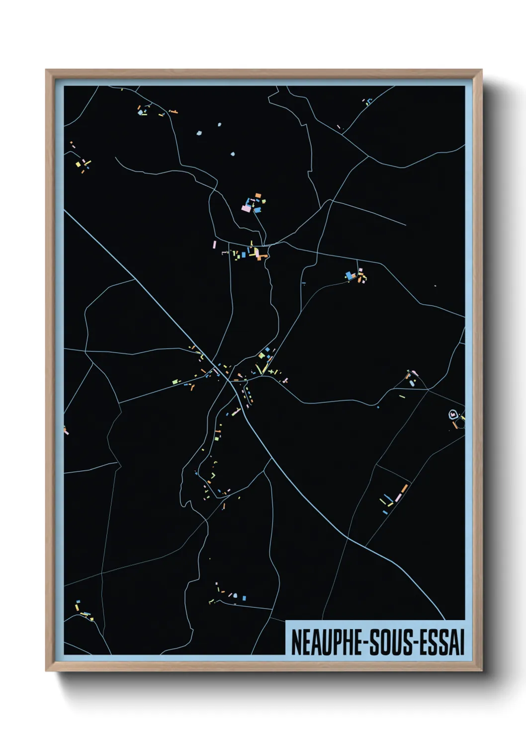 Une affiche de carte sur Neauphe-sous-Essai