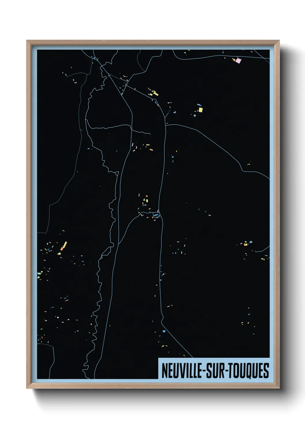 Une affiche de carte sur Neuville-sur-Touques