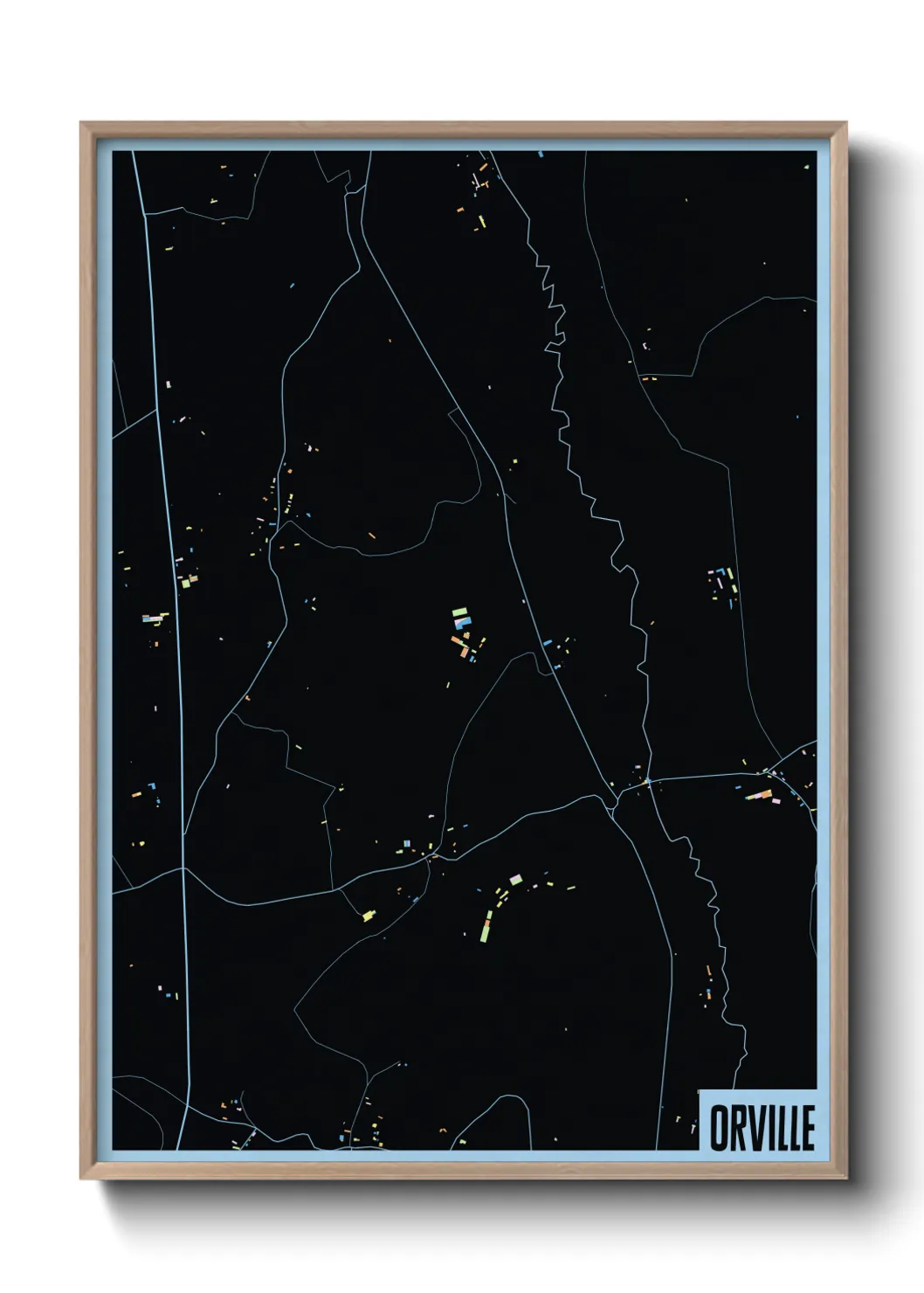 Une affiche de carte sur Orville