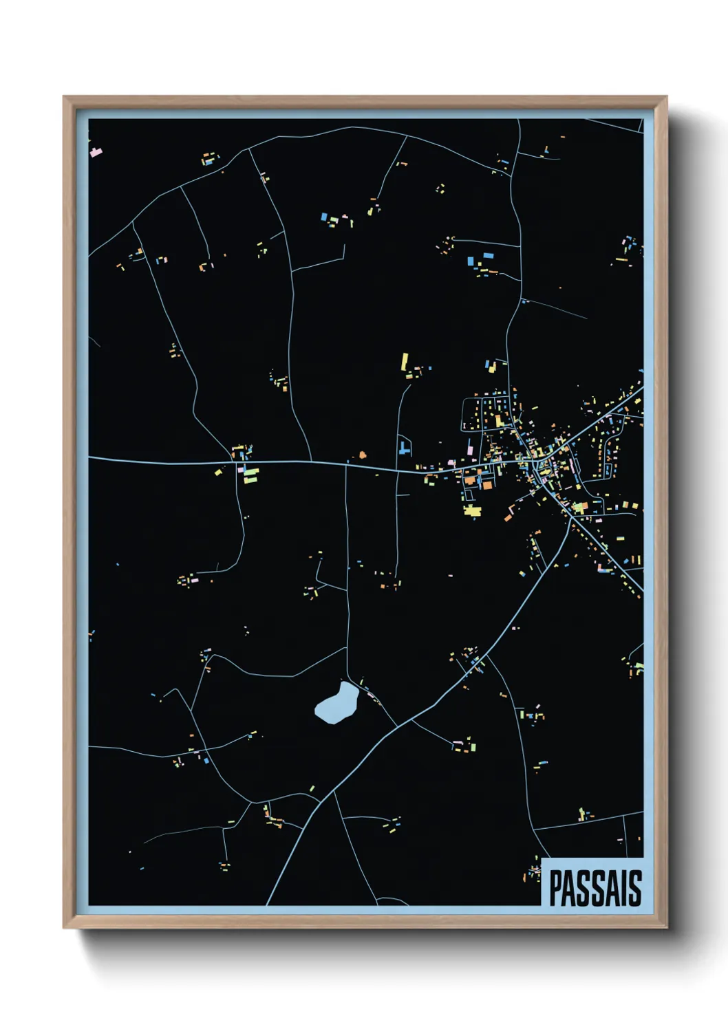 Une affiche de carte sur Passais