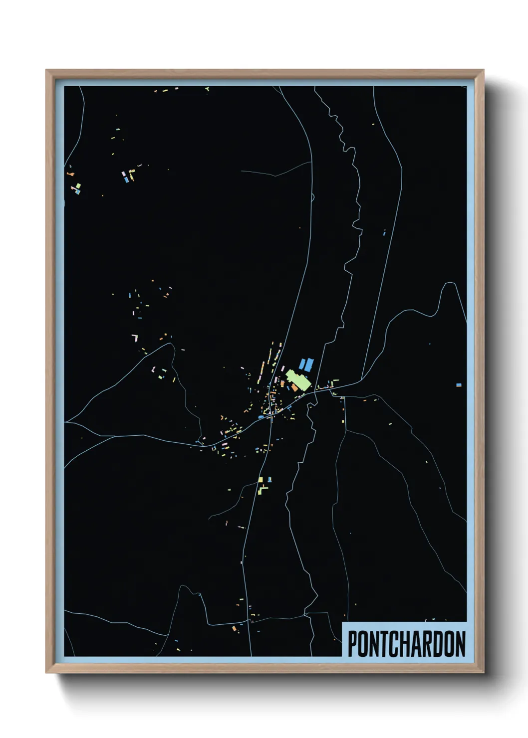 Une affiche de carte sur Pontchardon