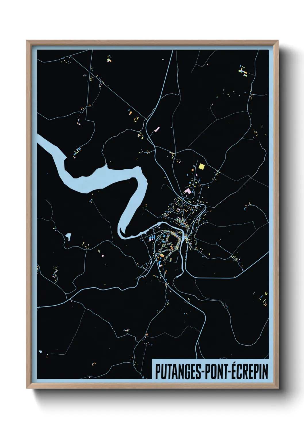 Une affiche de carte sur Putanges-Pont-Écrepin