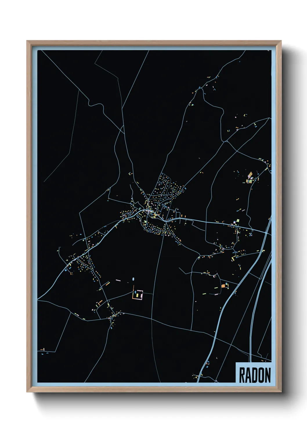 Une affiche de carte sur Radon