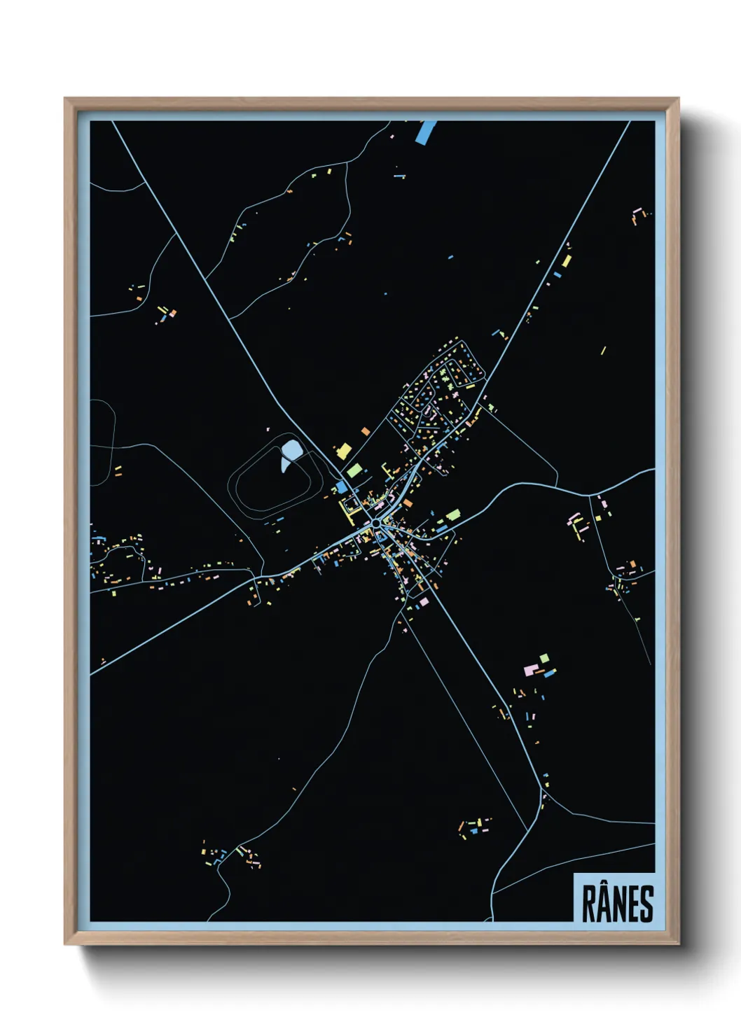 Une affiche de carte sur Rânes