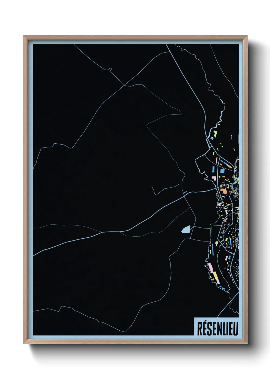 Une affiche de carte sur Résenlieu