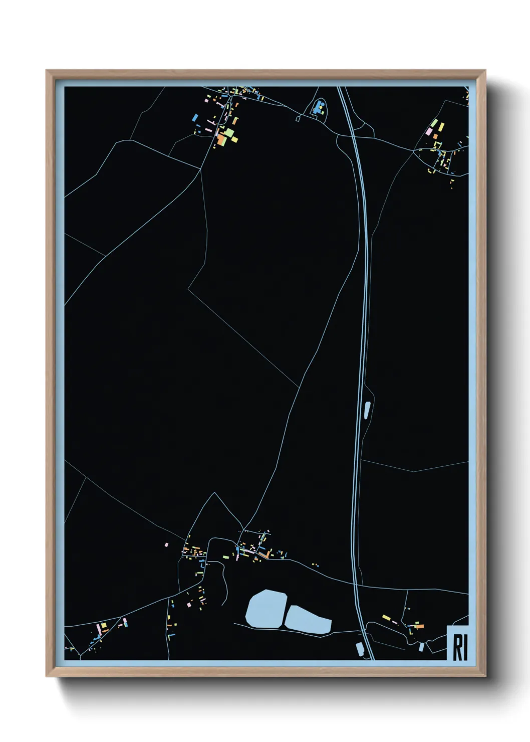 Une affiche de carte sur Ri