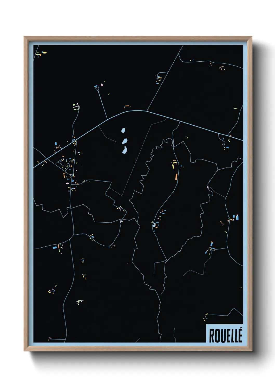 Une affiche de carte sur Rouellé