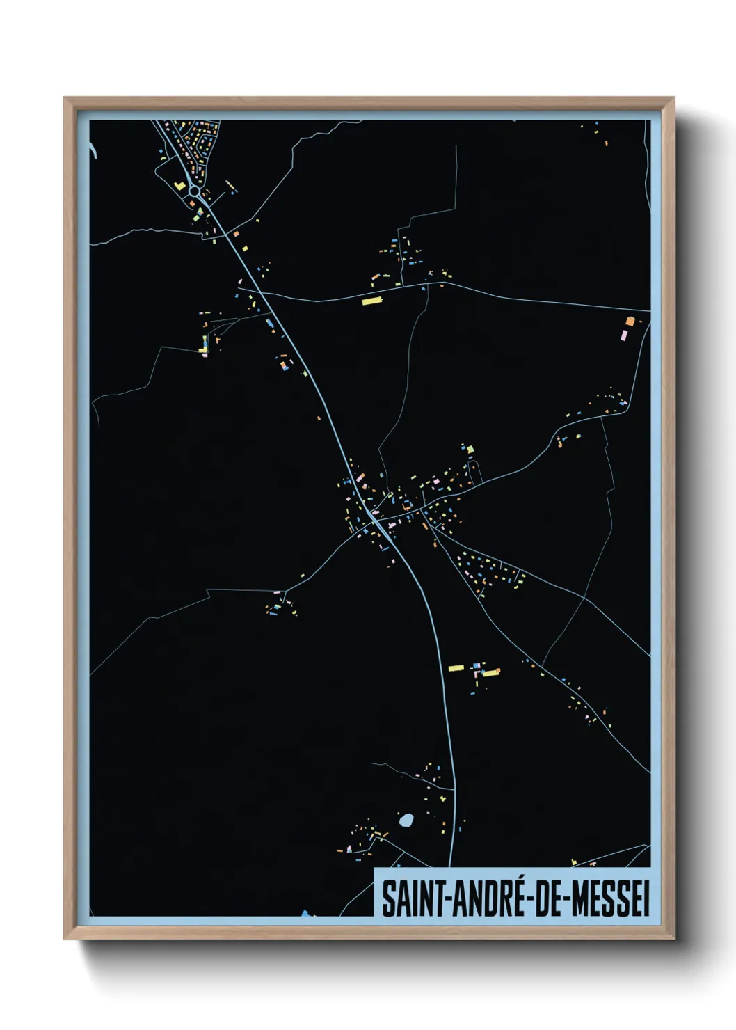 Une affiche de carte sur Saint-André-de-Messei