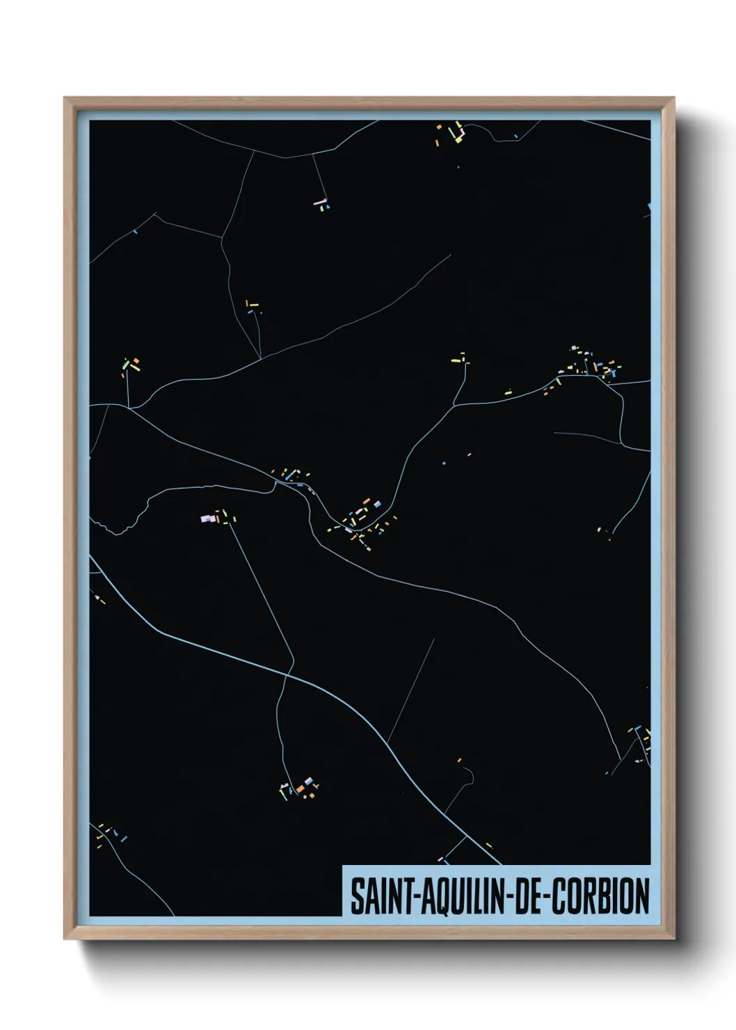 Une affiche de carte sur Saint-Aquilin-de-Corbion