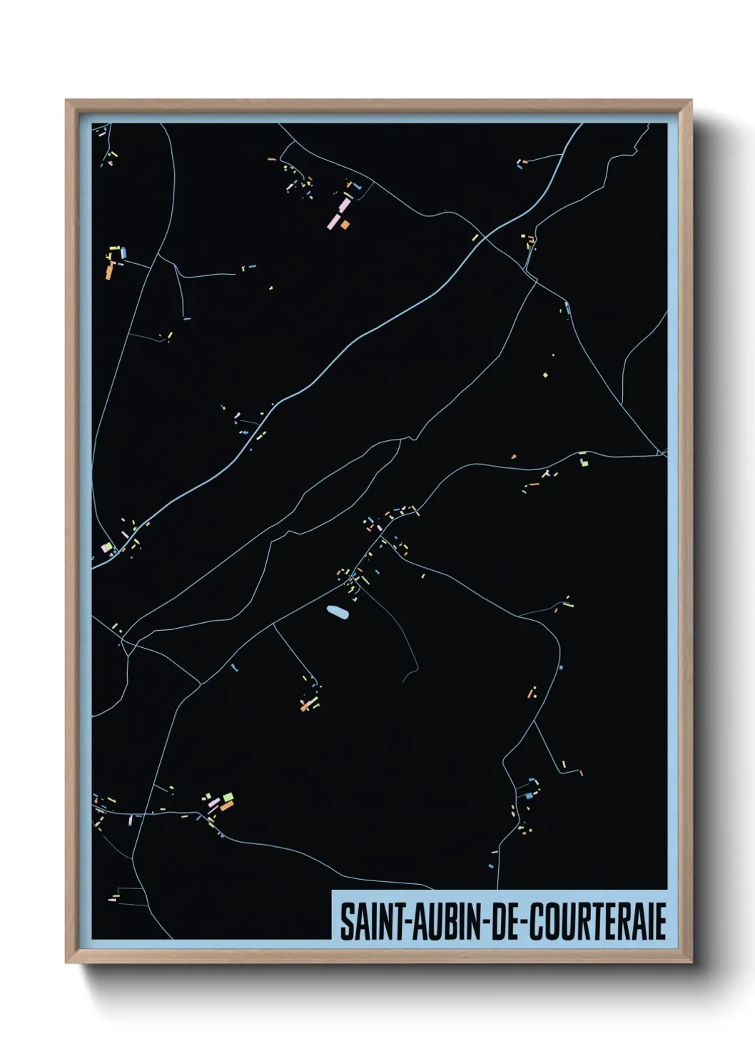 Une affiche de carte sur Saint-Aubin-de-Courteraie