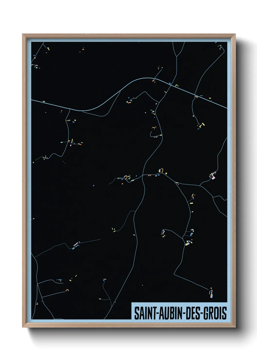 Une affiche de carte sur Saint-Aubin-des-Grois