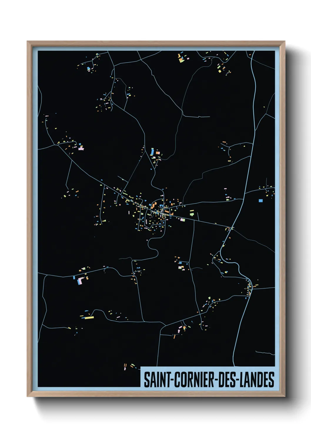 Une affiche de carte sur Saint-Cornier-des-Landes