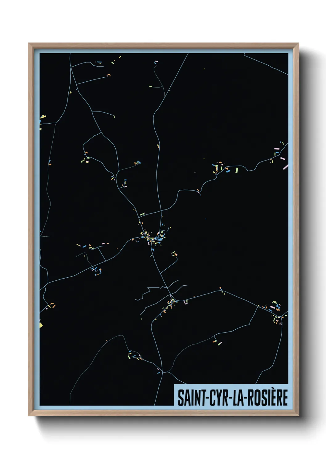 Une affiche de carte sur Saint-Cyr-la-Rosière