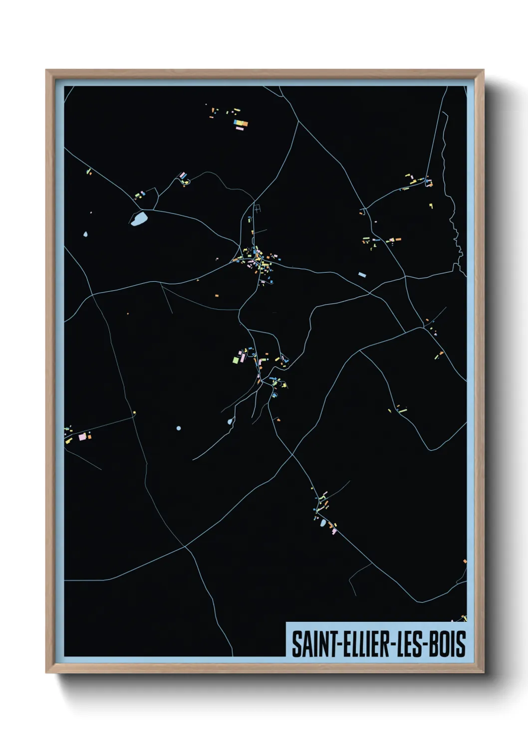 Une affiche de carte sur Saint-Ellier-les-Bois