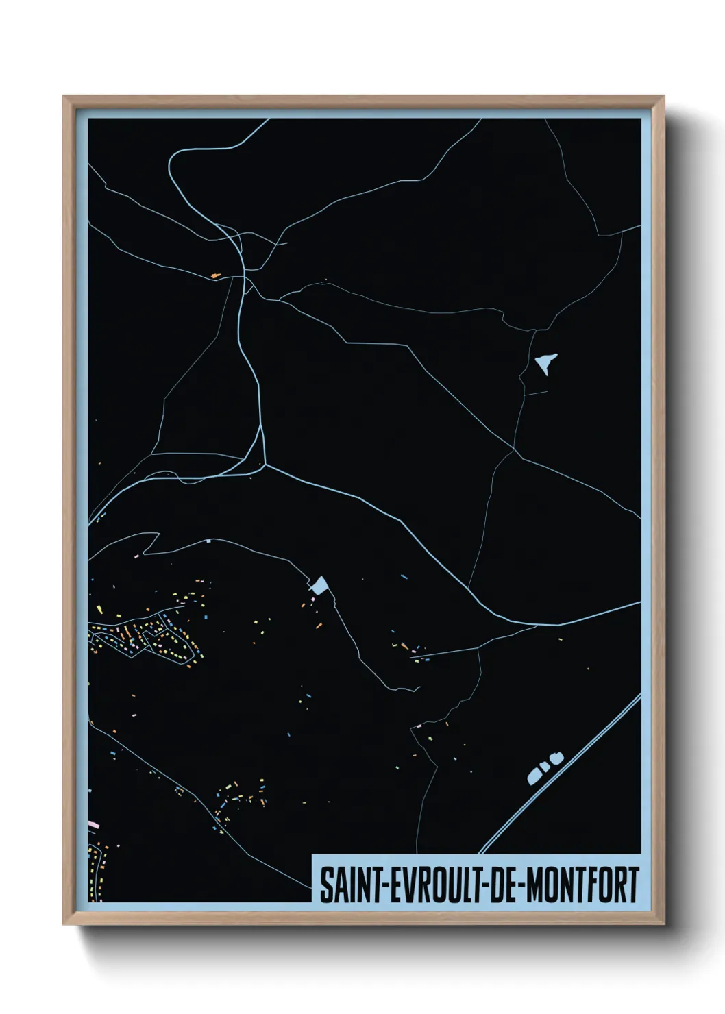 Une affiche de carte sur Saint-Evroult-de-Montfort