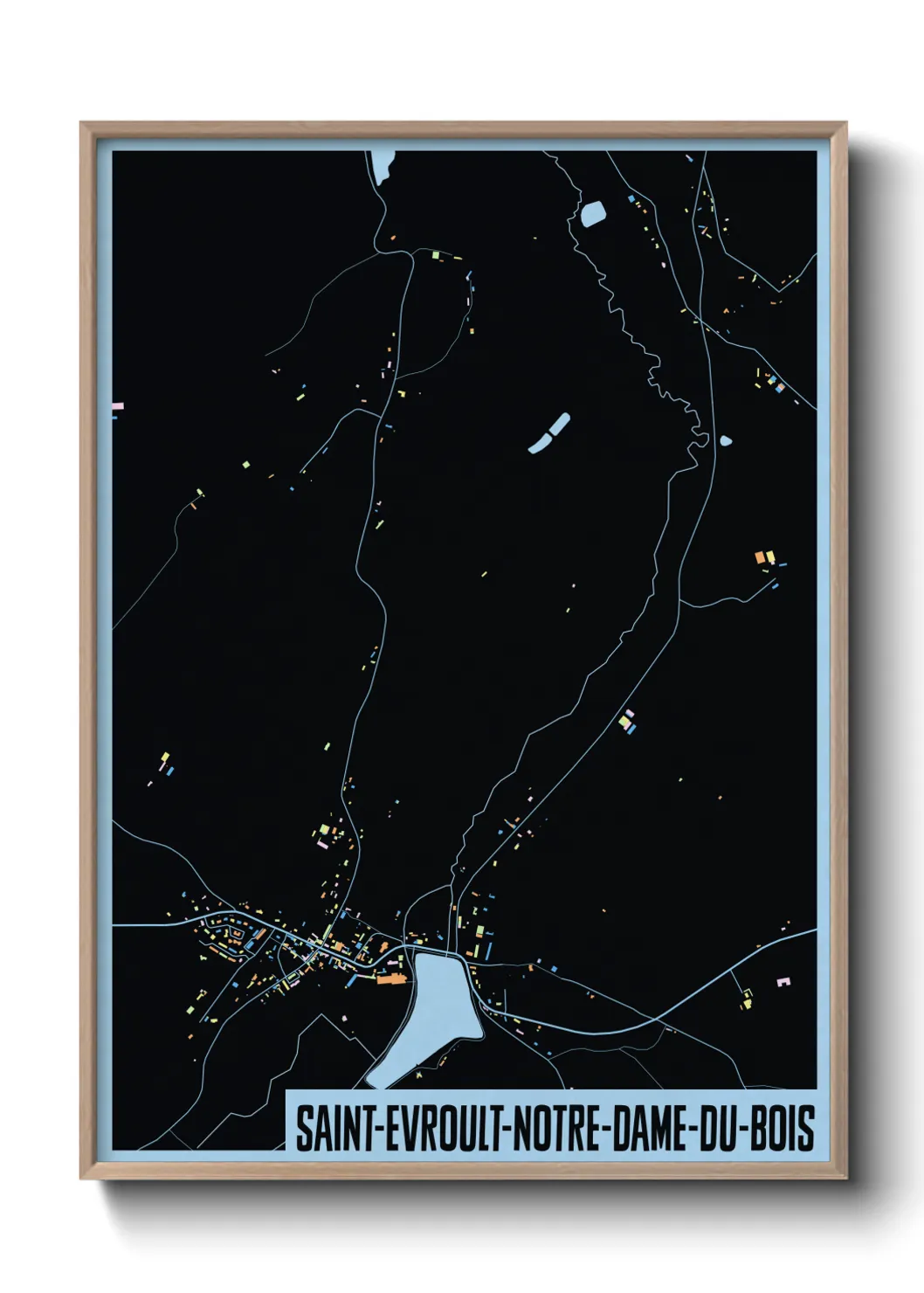 Une affiche de carte sur Saint-Evroult-Notre-Dame-du-Bois