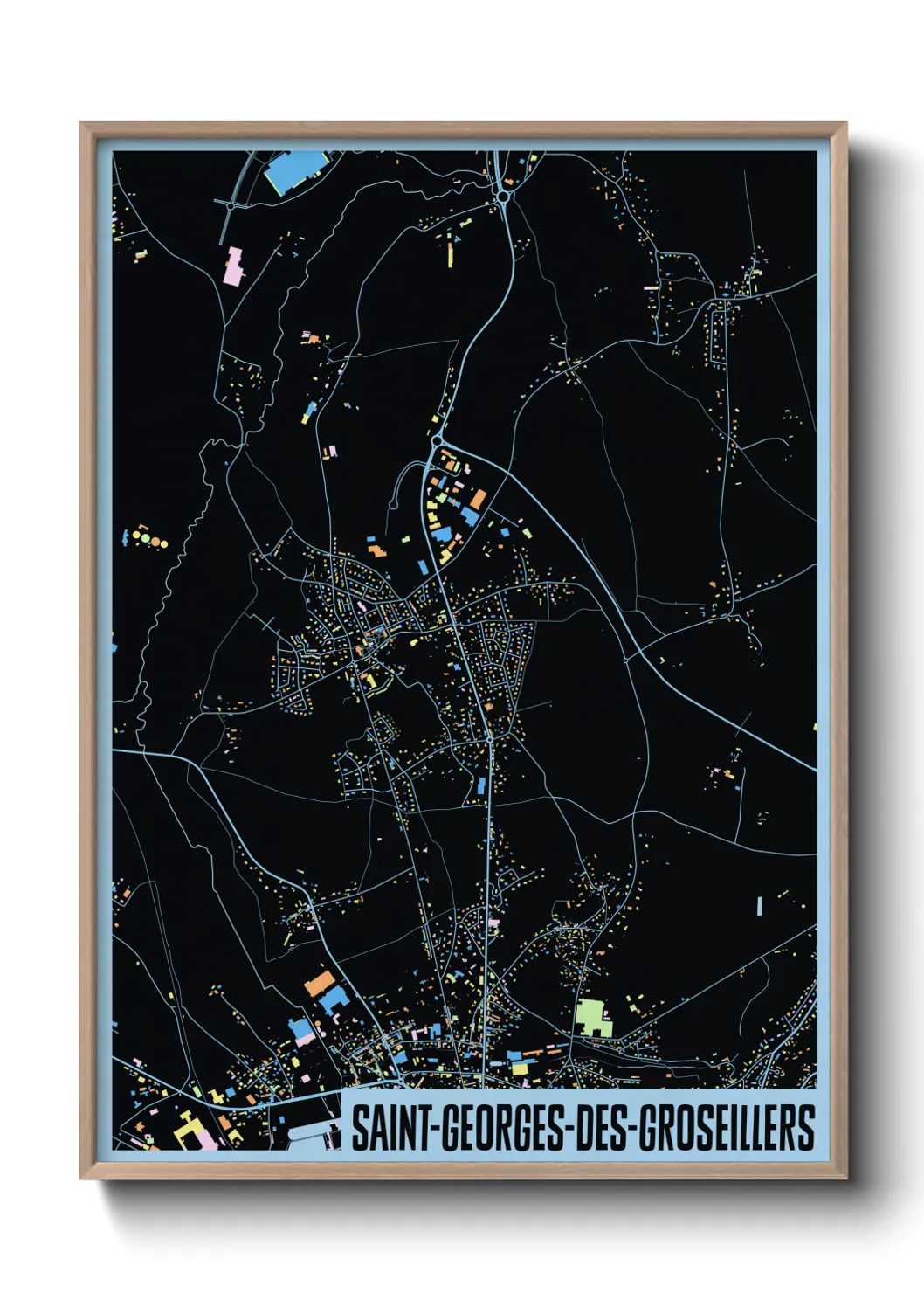 Une affiche de carte sur Saint-Georges-des-Groseillers