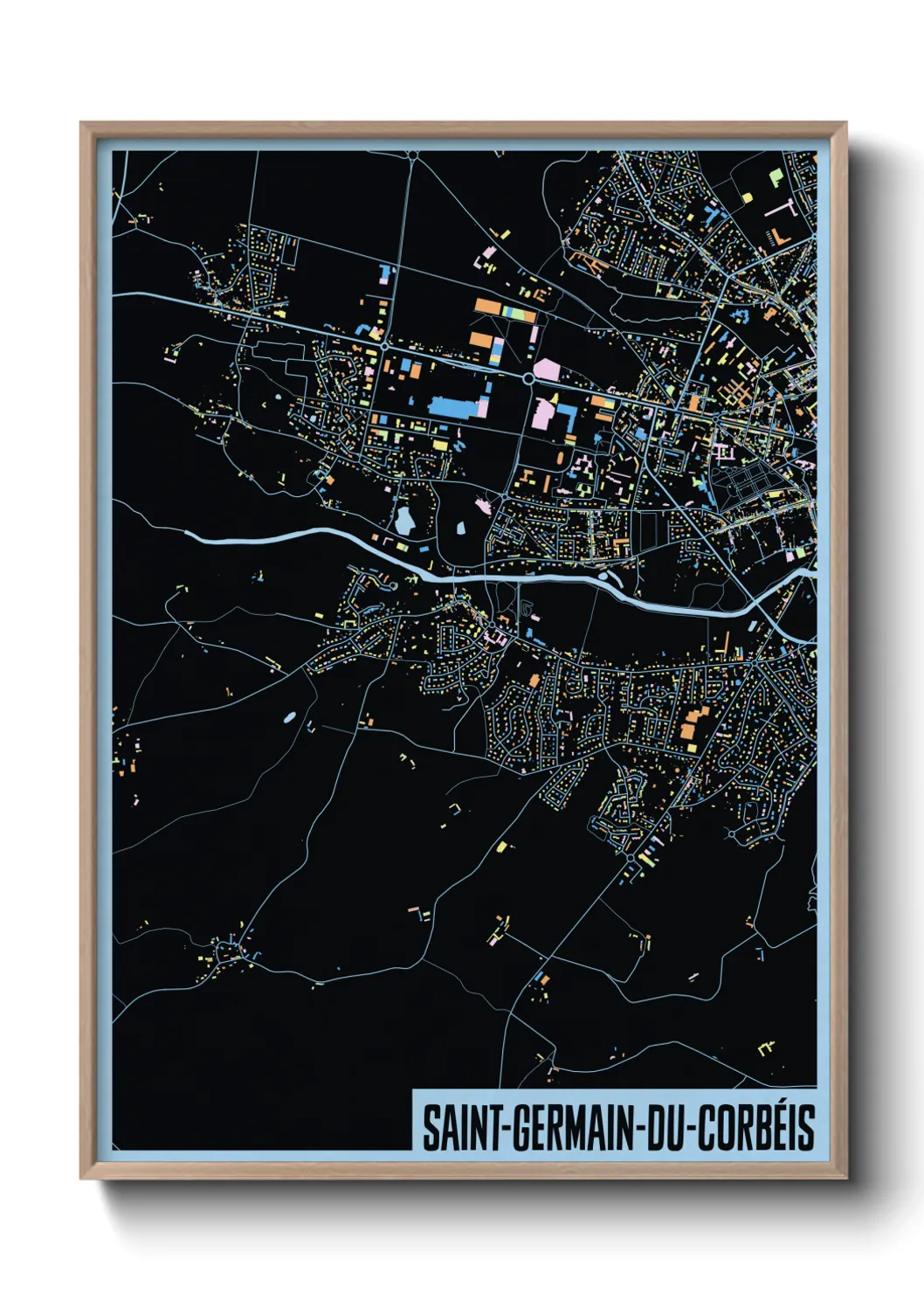Une affiche de carte sur Saint-Germain-du-Corbéis
