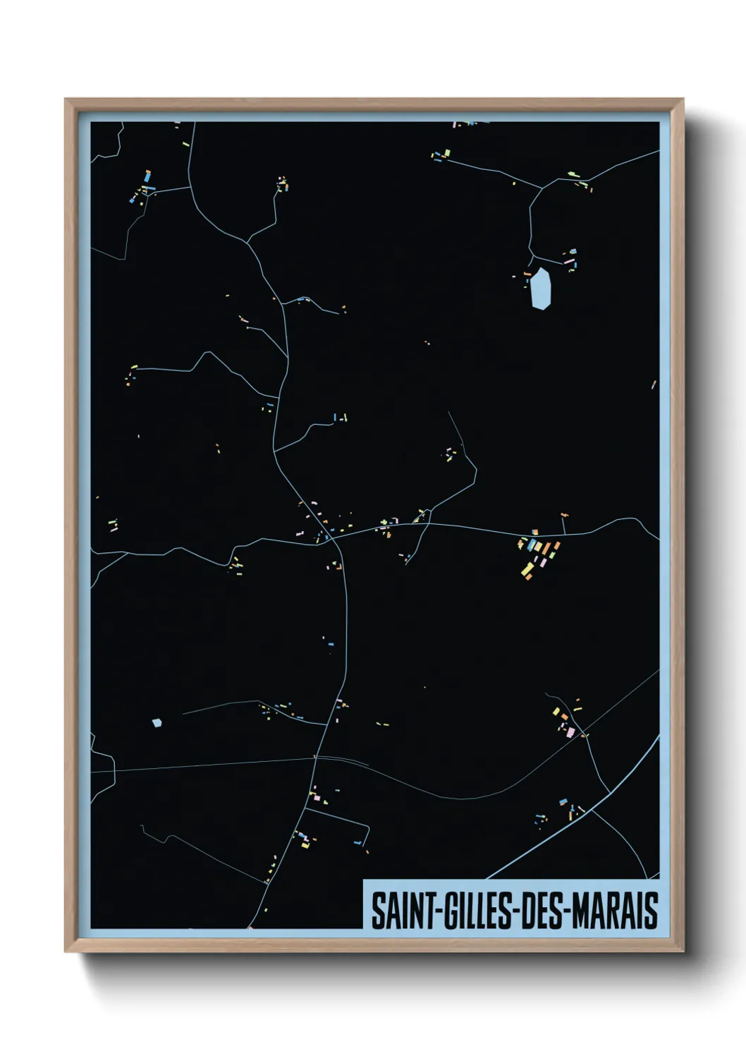 Une affiche de carte sur Saint-Gilles-des-Marais