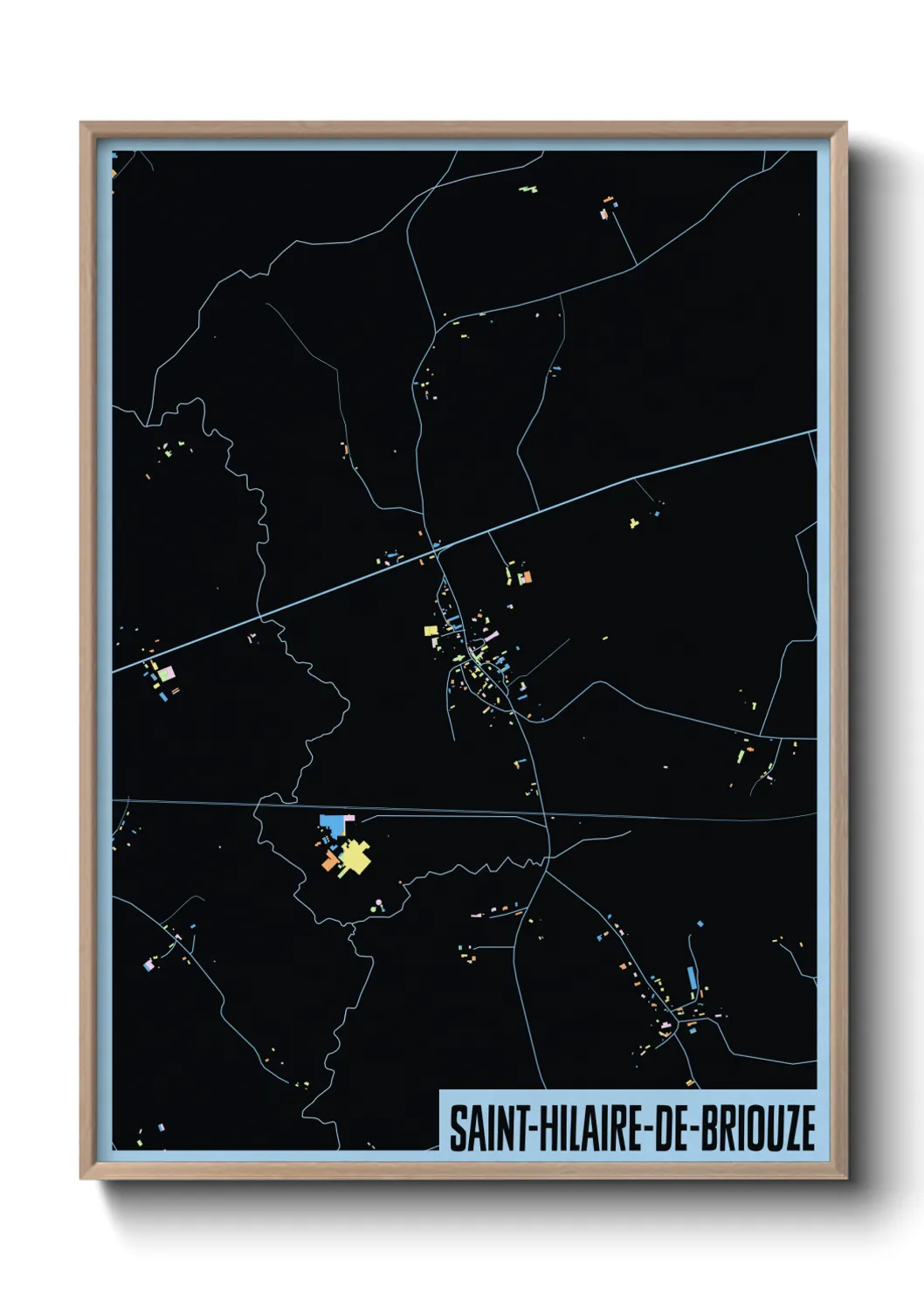 Une affiche de carte sur Saint-Hilaire-de-Briouze