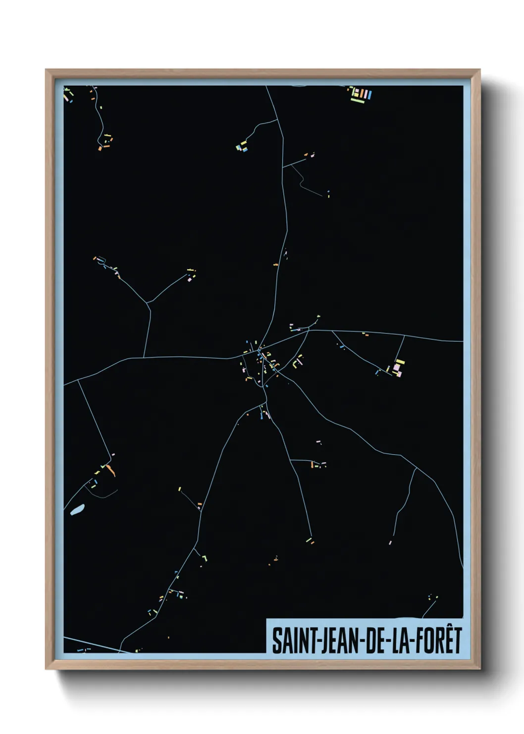 Une affiche de carte sur Saint-Jean-de-la-Forêt