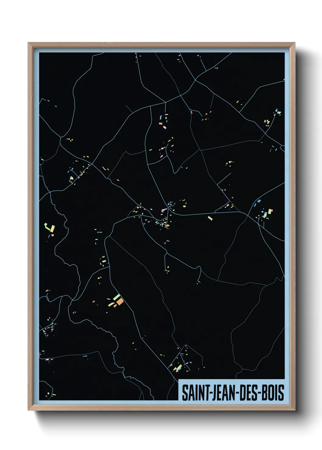 Une affiche de carte sur Saint-Jean-des-Bois