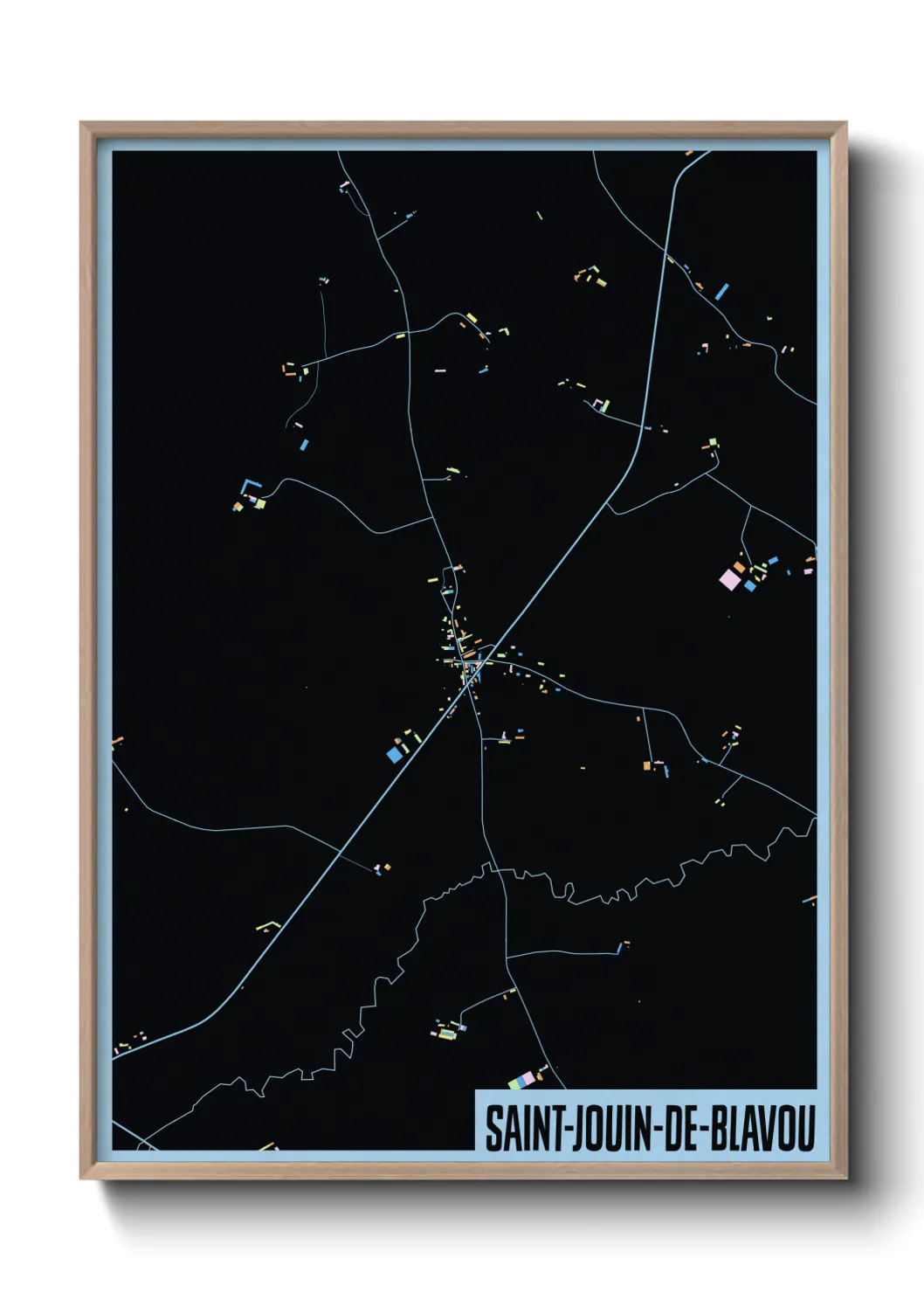 Une affiche de carte sur Saint-Jouin-de-Blavou