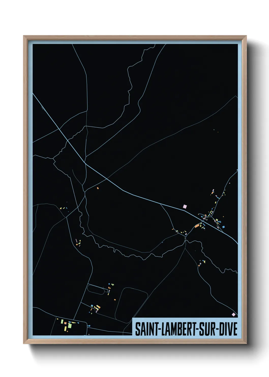 Une affiche de carte sur Saint-Lambert-sur-Dive