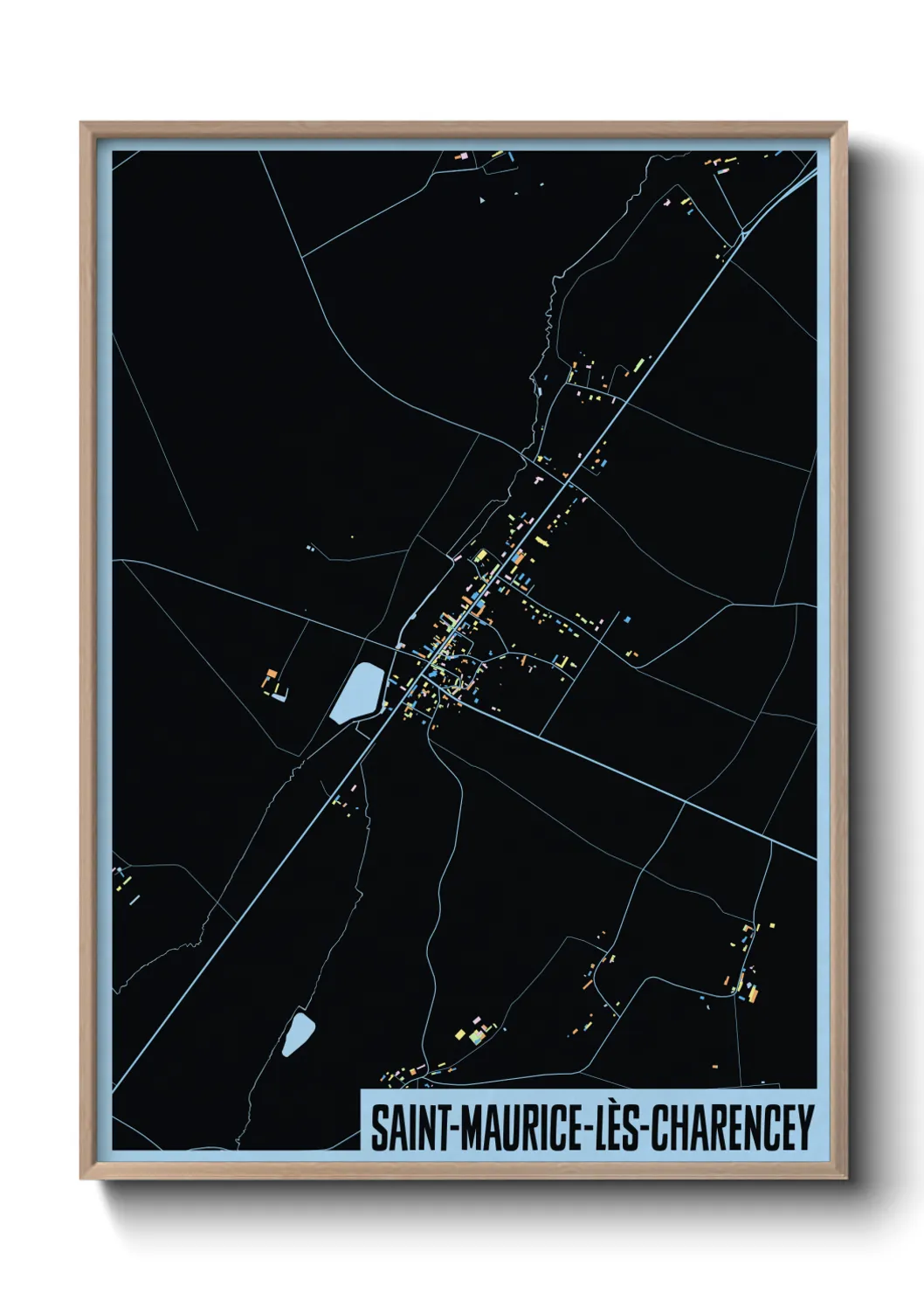 Une affiche de carte sur Saint-Maurice-lès-Charencey