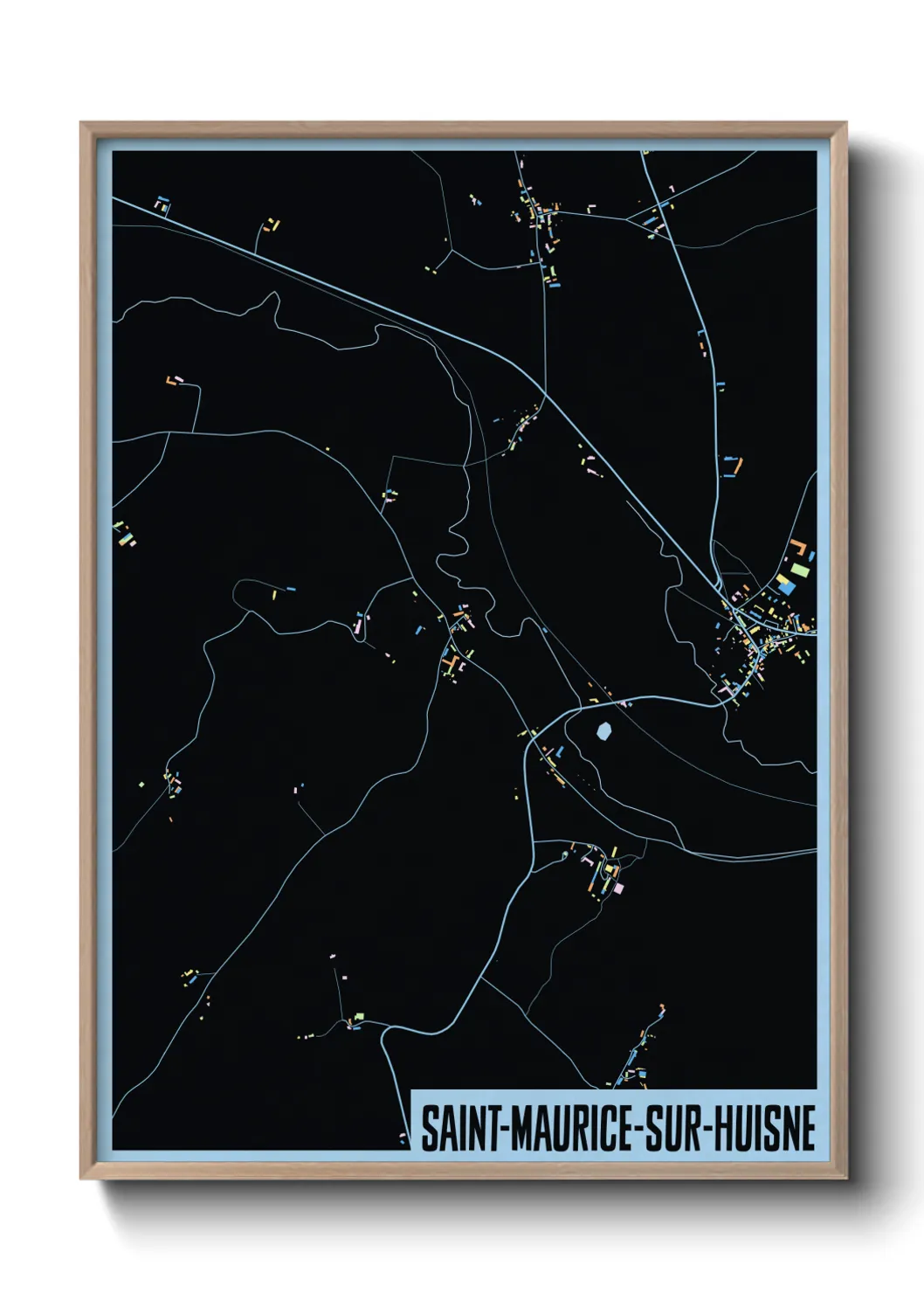 Une affiche de carte sur Saint-Maurice-sur-Huisne