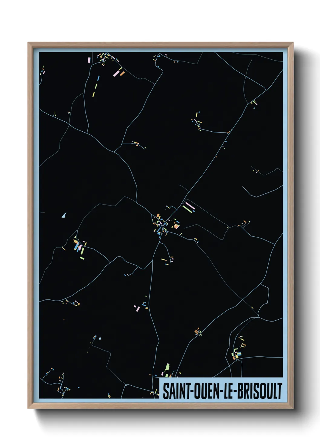 Une affiche de carte sur Saint-Ouen-le-Brisoult