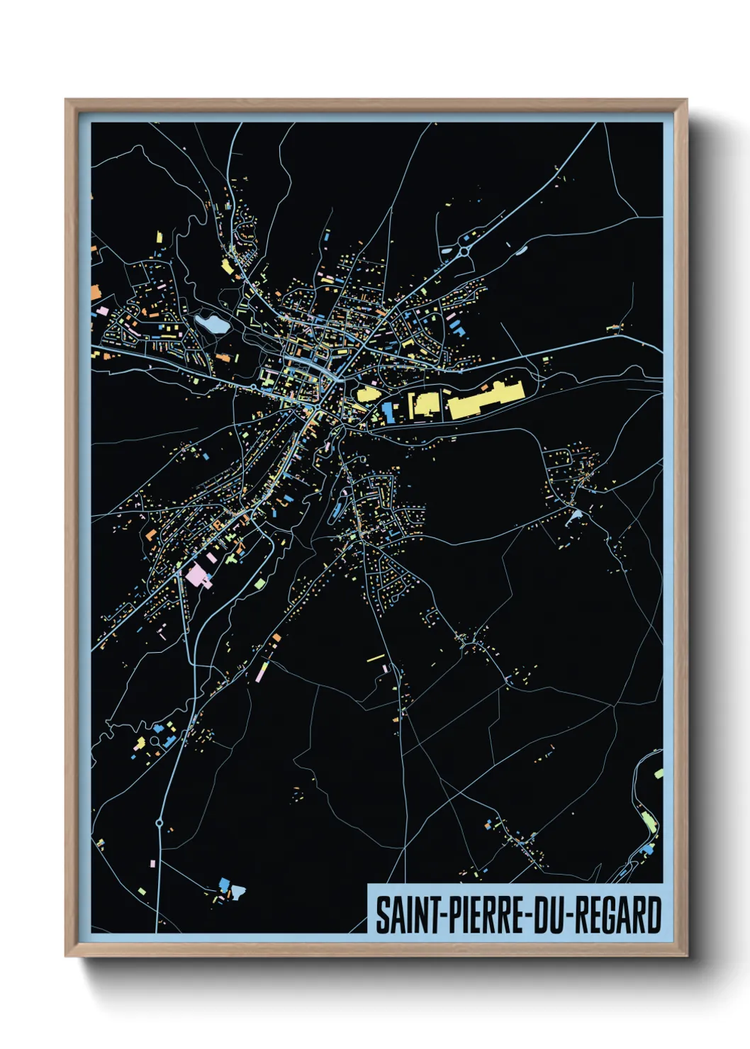 Une affiche de carte sur Saint-Pierre-du-Regard