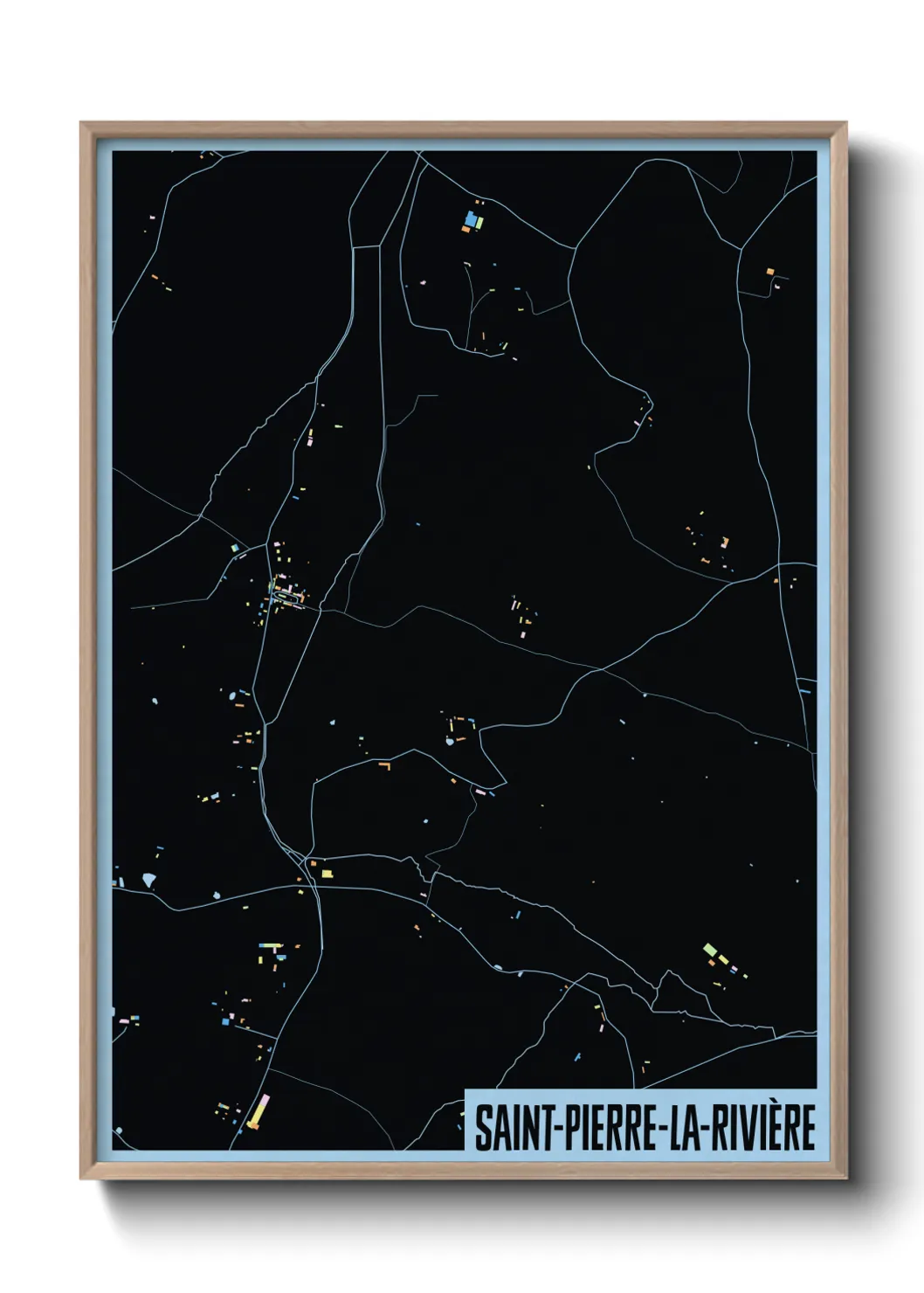 Une affiche de carte sur Saint-Pierre-la-Rivière
