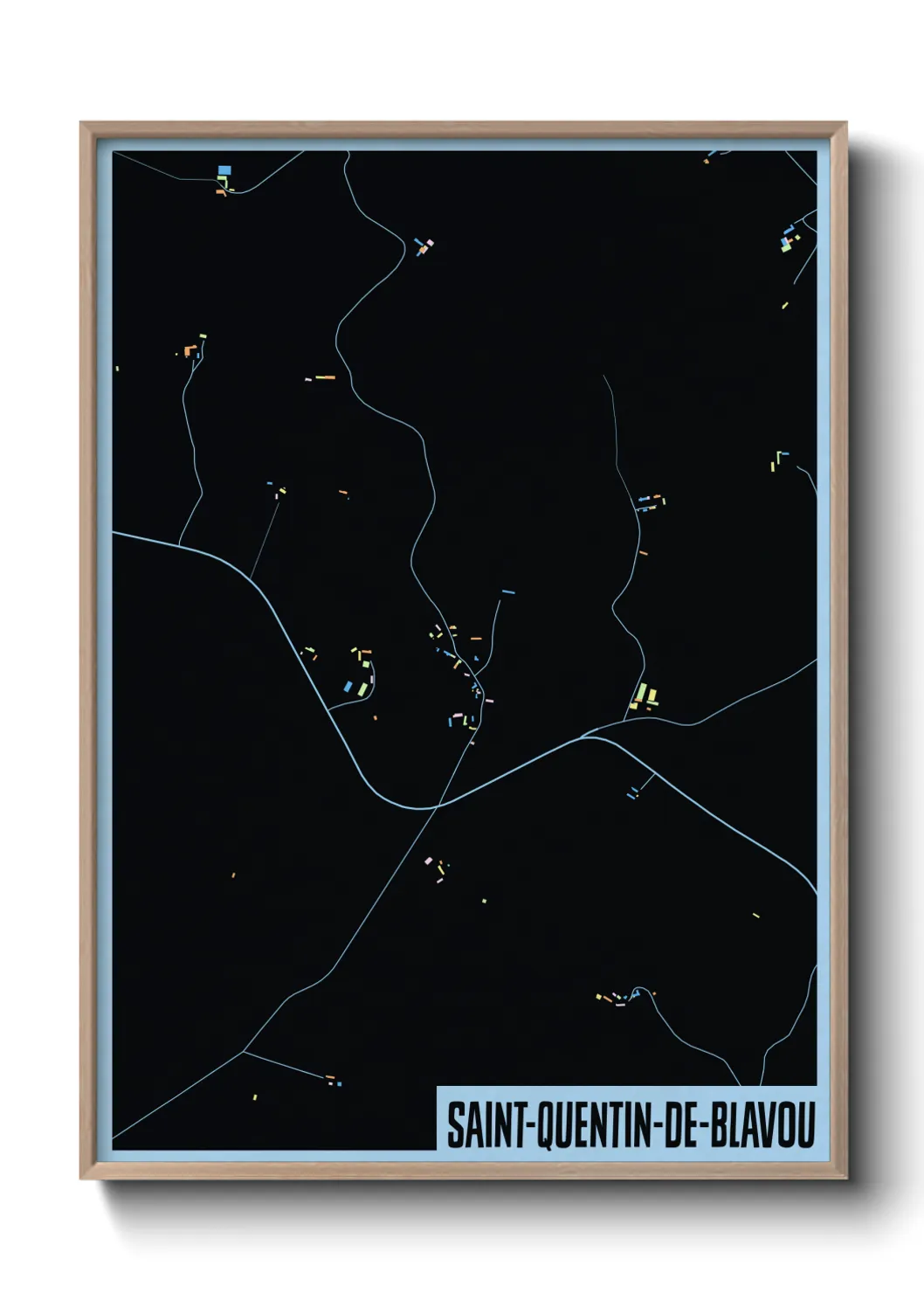 Une affiche de carte sur Saint-Quentin-de-Blavou